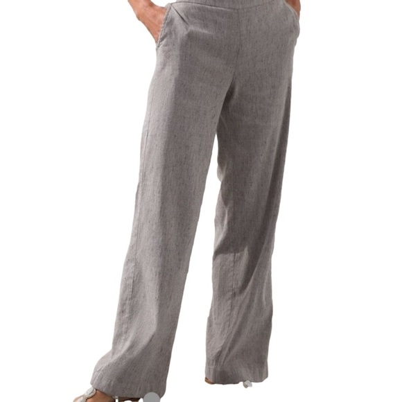 NWOT Chico’s Linen Blend Wide Leg Trouser Pants Size 3 (XL) Lagenlook - Picture 1 of 11